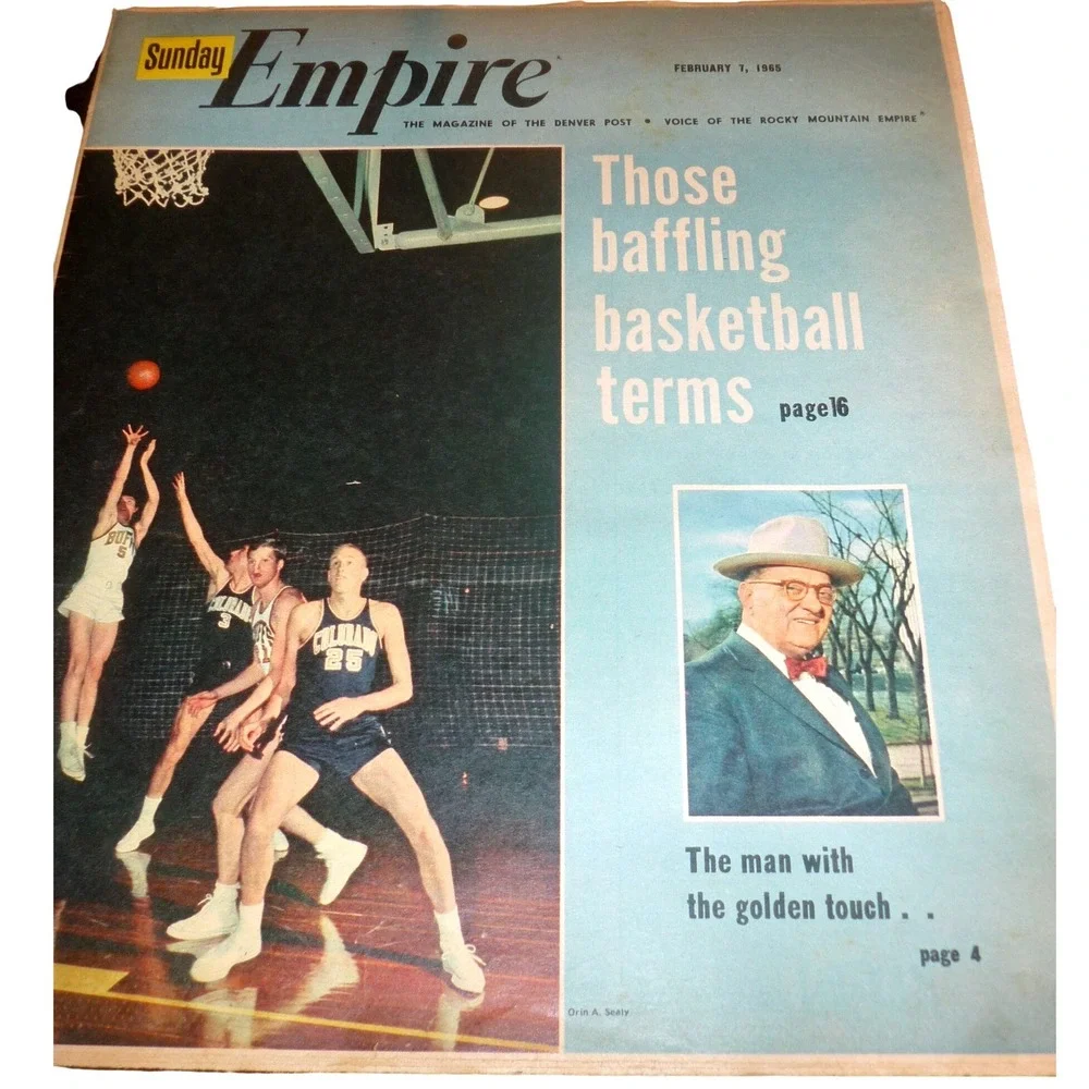 Vintage Sunday Empire Magazine Feb 7 1965 Denver Post Basketball Pete Dikeou
